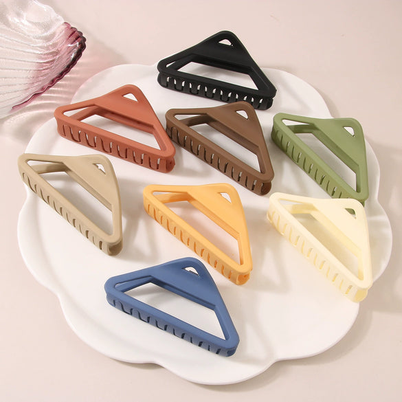 Women's Plastic And Resin Hollow Triangle Hairpin With Baking Varnish And Simple Geometric Design