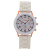 Women's Plastic Case Silicone Strap Round Dial Quartz Watch