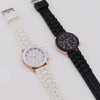 Women's Plastic Case Silicone Strap Round Dial Quartz Watch