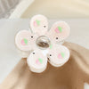 Women's Plastic Handmade Fresh Flower Hair Accessories Plaid Cherry Hairpin And Shark Clip