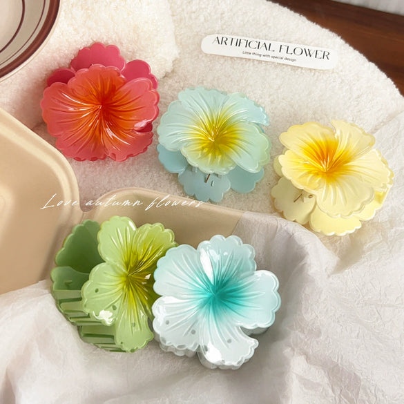 Women's Plastic Handmade Small Fresh Curly Heart Flower Grip Hairpin Hair Accessories