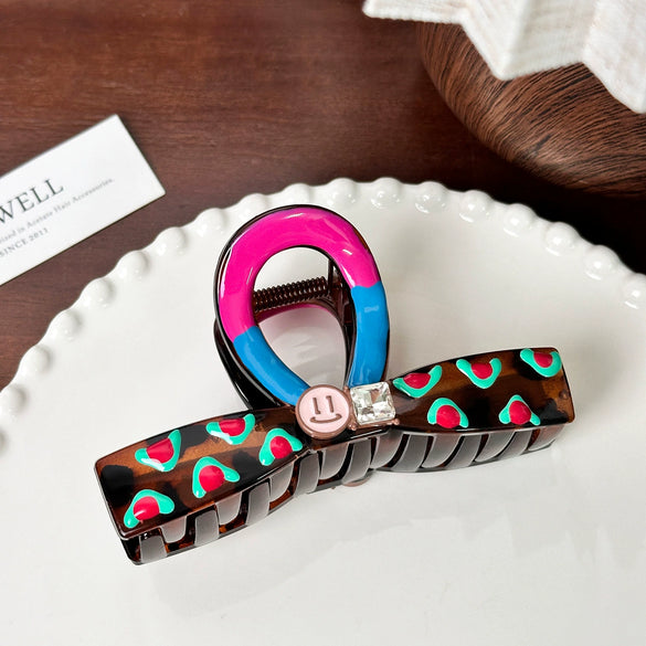 Women's Plastic Resin Color Wave Dot Handmade Highend Hair Shark Clip Hair Accessories