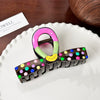 Women's Plastic Resin Color Wave Dot Handmade Highend Hair Shark Clip Hair Accessories