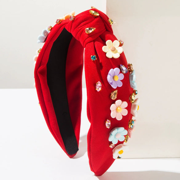 Women's Plastic Resin Diamond Flower Headband In Baroque Style Fashion Hair Accessories