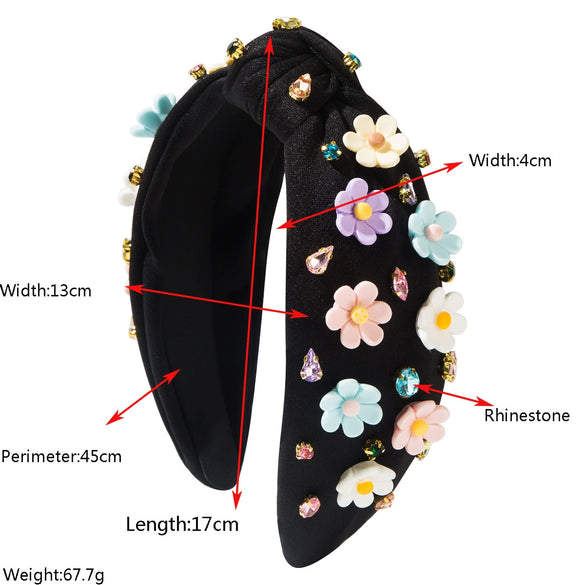 Women's Plastic Resin Diamond Flower Headband In Baroque Style Fashion Hair Accessories