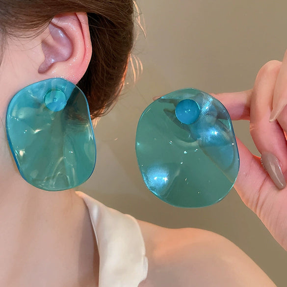 Women's Plastic Resin Geometric Electroplated Fashion Earrings
