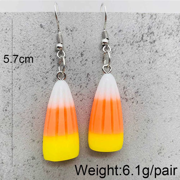 Women's Plastic Resin Geometric Handmade Festival Elements Corn Candy Pendant Earrings
