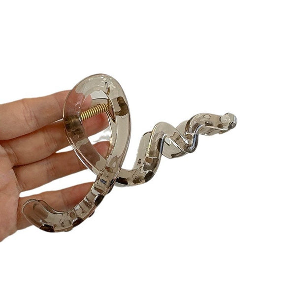 Women's Plastic Resin Geometric Wave Line Baking Paint Hair Clip