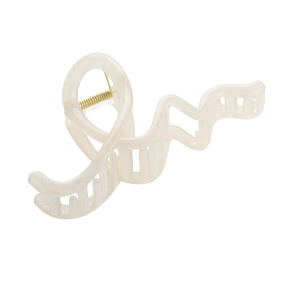 Women's Plastic Resin Geometric Wave Line Baking Paint Hair Clip
