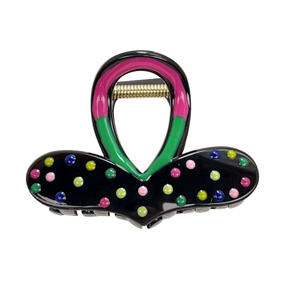 Women's Plastic Resin Grab Clip Hairpin With Geometric Style And Dripping Oil Design