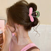 Women's Plastic Resin Grab Clip Hairpin With Geometric Style And Dripping Oil Design