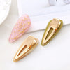 Women's Plastic Resin Handmade Duckbill Clip Hairpin With Marble Pattern Fashion Accessories