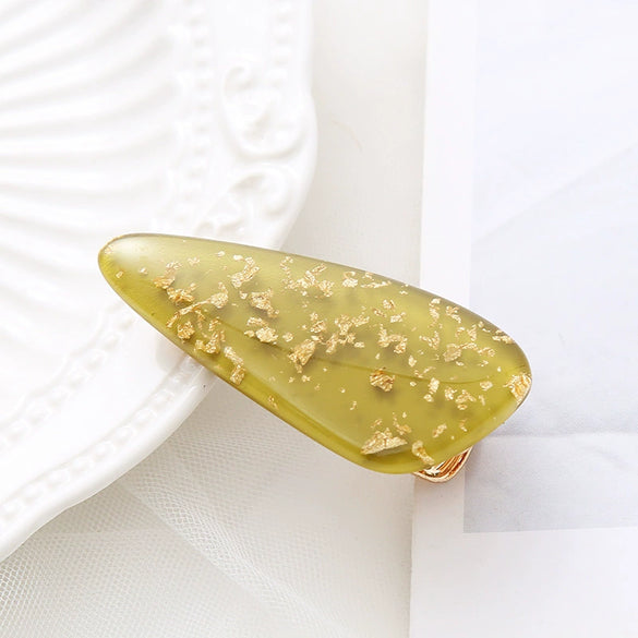 Women's Plastic Resin Handmade Duckbill Clip Hairpin With Marble Pattern Fashion Accessories