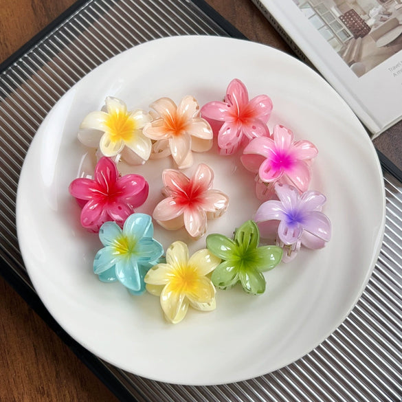 Women's Plastic Resin Handmade Egg Flower Hair Clip