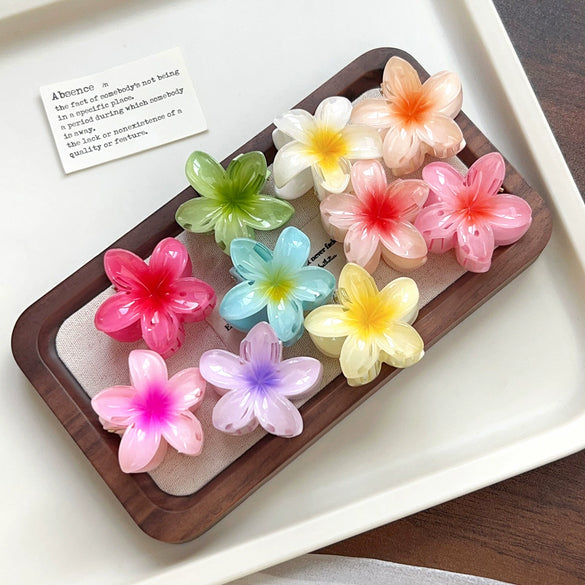 Women's Plastic Resin Handmade Egg Flower Hair Clip