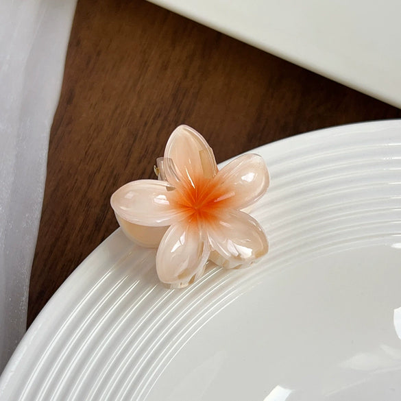 Women's Plastic Resin Handmade Egg Flower Hair Clip
