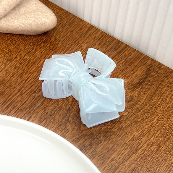 Women's Plastic Resin Handmade Fivepointed Star Hair Accessories Shark Clip In Iceclear Mint Blue And Cream Blue