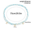 Women's Plastic Resin Handmade Geometric Pearl Fan Shell Rice Beads Waist Chain Body Chain