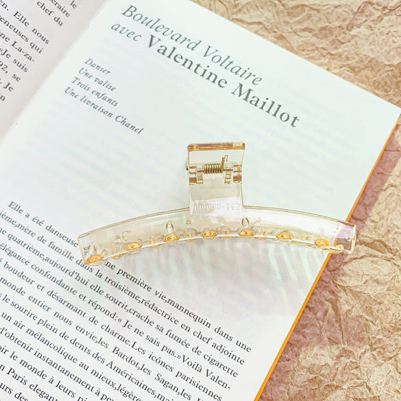 Women's Plastic Resin Handmade Geometric Semicircular Hollow Grab Hair Clip