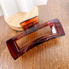 Women's Plastic Resin Handmade Geometric Semicircular Hollow Grab Hair Clip