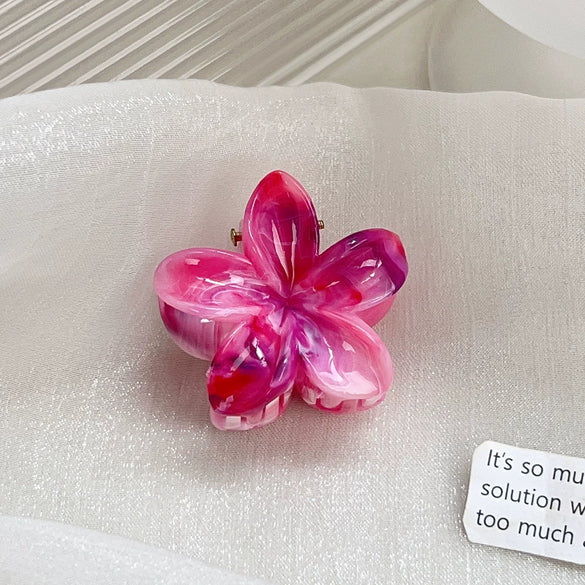 Women's Plastic Resin Handmade Little Fresh Style Plants Flowers Hair Grab Clip