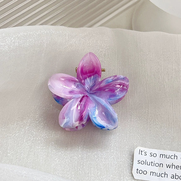 Women's Plastic Resin Handmade Little Fresh Style Plants Flowers Hair Grab Clip