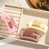 Women's Plastic Resin Handmade Simple Rectangular Frosted Hair Grab Clip
