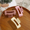 Women's Plastic Resin Handmade Simple Rectangular Frosted Hair Grab Clip