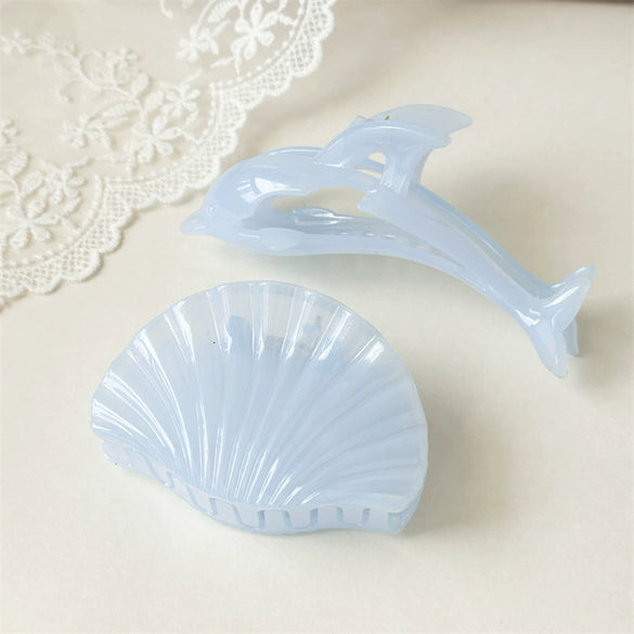 Women's Plastic Resin Handmade Simple Style Disc Dolphin Shark Hair Clamps And Hairpins