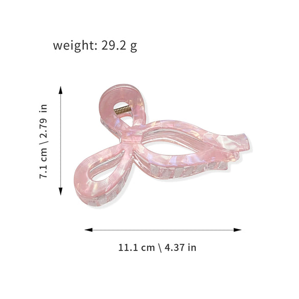 Women's Plastic Resin Handmade Small Fresh Geometric Winter Jelly Color Bow Grip Hair Clip