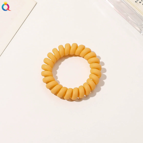 Women's Plastic Resin Handmade Telephone Line Hair Band High Elastic Hair Rope