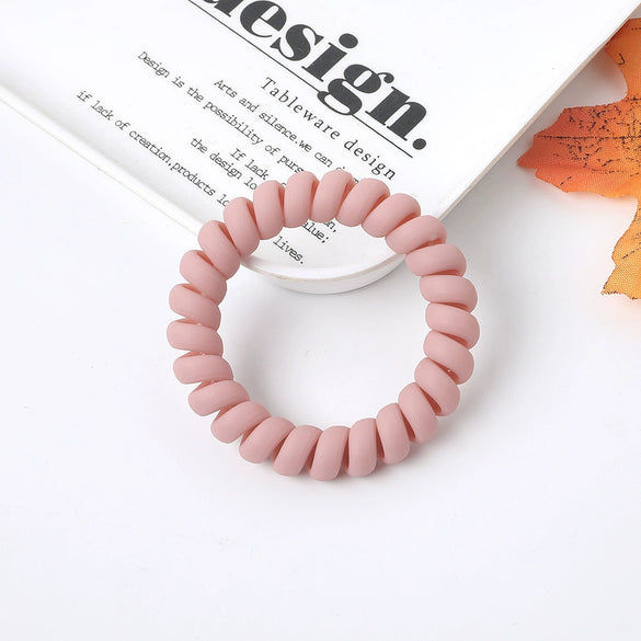 Women's Plastic Resin Handmade Telephone Line Hair Band High Elastic Hair Rope