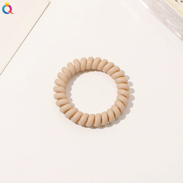 Women's Plastic Resin Handmade Telephone Line Hair Band High Elastic Hair Rope