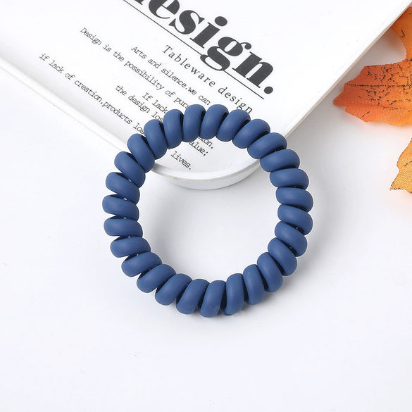 Women's Plastic Resin Handmade Telephone Line Hair Band High Elastic Hair Rope