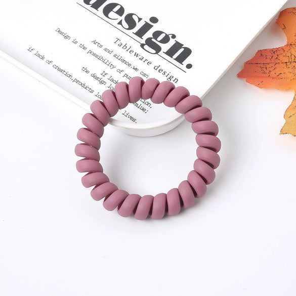 Women's Plastic Resin Handmade Telephone Line Hair Band High Elastic Hair Rope