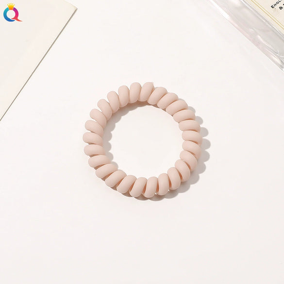 Women's Plastic Resin Handmade Telephone Line Hair Band High Elastic Hair Rope
