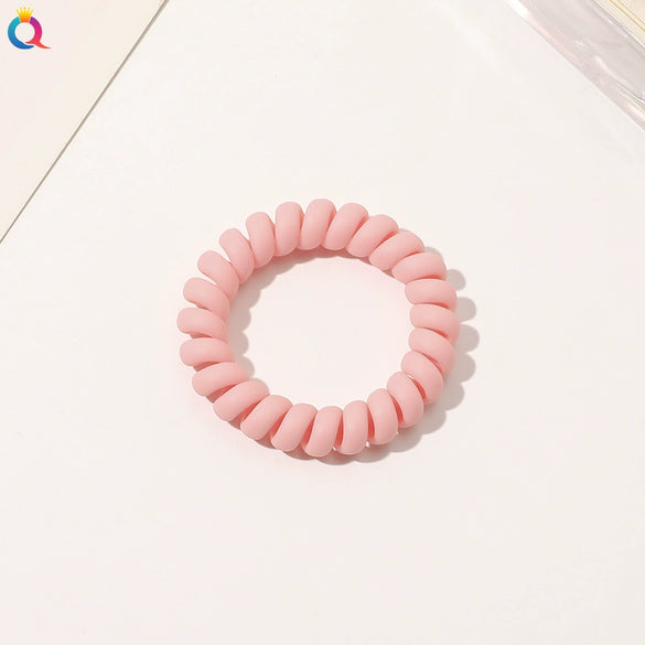 Women's Plastic Resin Handmade Telephone Line Hair Band High Elastic Hair Rope