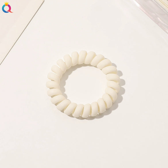 Women's Plastic Resin Handmade Telephone Line Hair Band High Elastic Hair Rope
