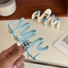 Women's Plastic Resin Love Wave Hair Shark Clip With Baking Paint Finish