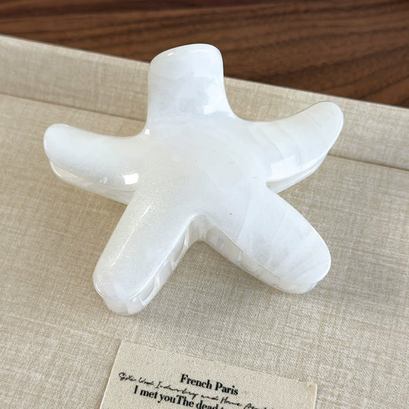 Women's Plastic Resin Starfish Egg Flower Baking Paint Gripper Hair Clip