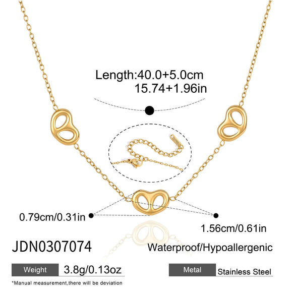 Women's Plated Stainless Steel Jewelry Set With Titanium Steel Pendant Heartshaped Pig And Bear Motifs Necklace Earrings Bracelet And Ring