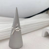 Women's Platinum Plated Sterling Silver Irregular Geometric Adjustable Ring With Crumpled Texture Simple Natural Style