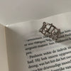 Women's Platinum Plated Sterling Silver Irregular Geometric Adjustable Ring With Crumpled Texture Simple Natural Style
