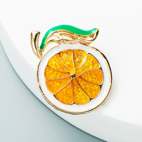 Women's Playful Fruit Brooch With Pineapple And Lemon Design Alloy Rhinestone Decorative Pin