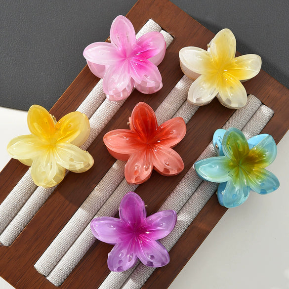 Women's Plumeria Flower Claw Clip Hair Accessory Simple Style Electroplating Technology