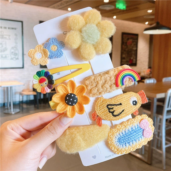 Women's Plush Cloth Handmade Fashion Ol Style Side Clip Hairpin