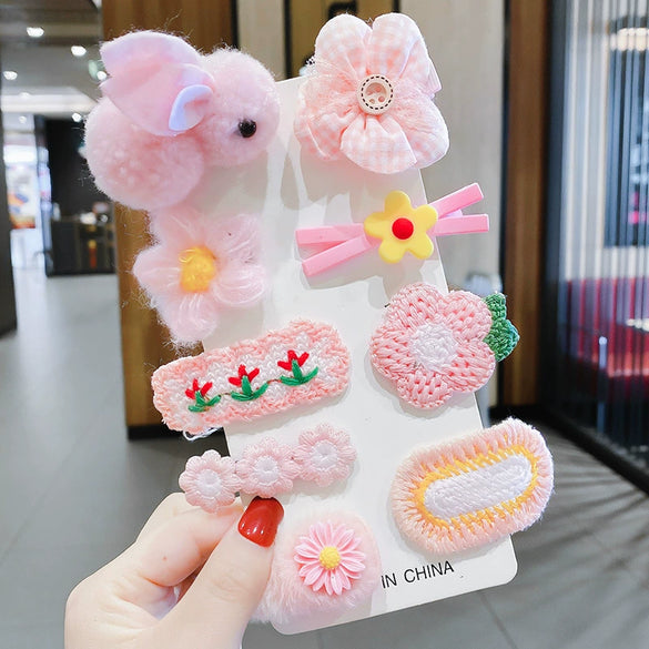 Women's Plush Cloth Handmade Fashion Ol Style Side Clip Hairpin