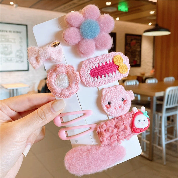 Women's Plush Cloth Handmade Fashion Ol Style Side Clip Hairpin