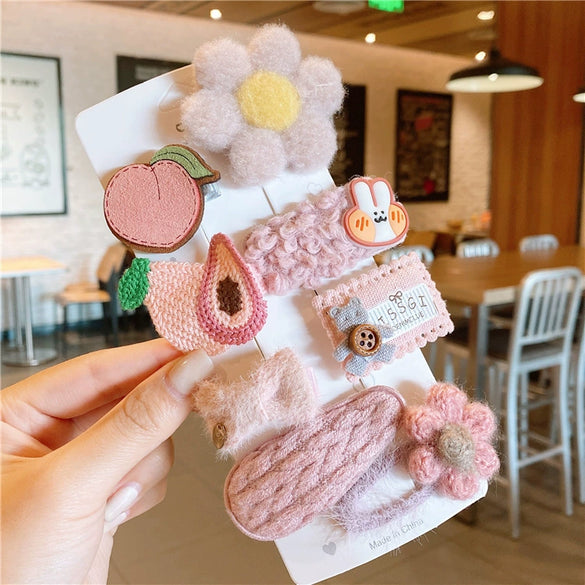 Women's Plush Cloth Handmade Fashion Ol Style Side Clip Hairpin