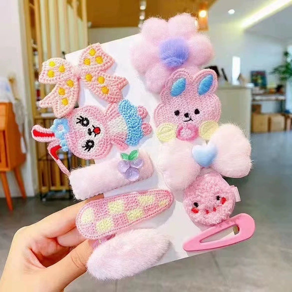 Women's Plush Cloth Handmade Fashion Ol Style Side Clip Hairpin